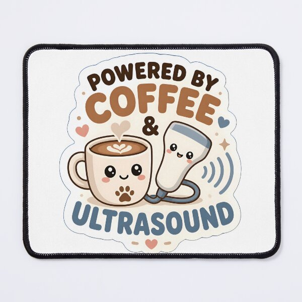 Item preview, Powered by Coffee & Ultrasound – Funny Veterinary Sonographer Gift designed and sold by Bettybee00.