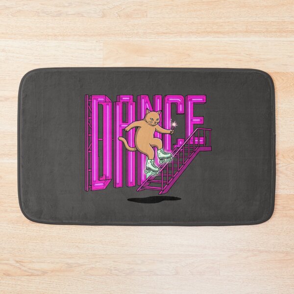 Item preview, Roller Skating Cat Dancing Down Stairs Neon Dance Art designed and sold by Rare By Hero.
