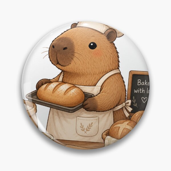 Item preview, Baker Capybara Sticker – Cute Bakery Lover designed and sold by palette fox.