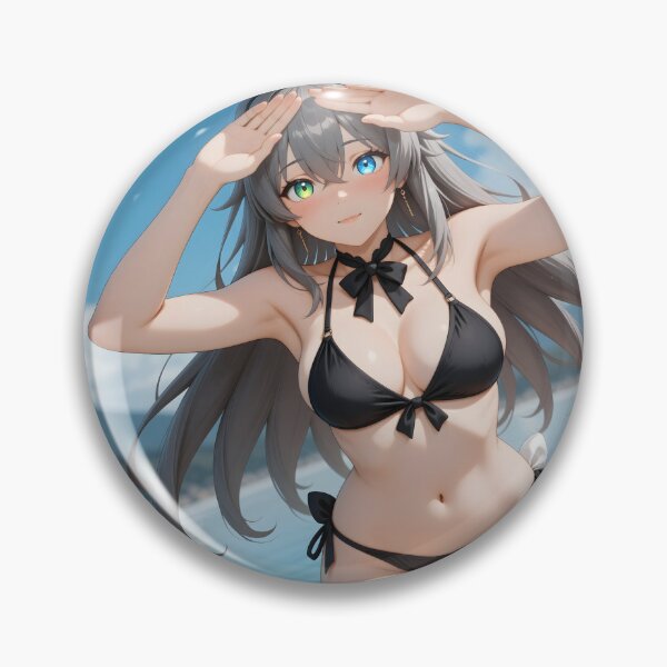 Item preview, Silver Hair Bunny Girl at the Beach Summer Anime Aesthetic designed and sold by Killington.