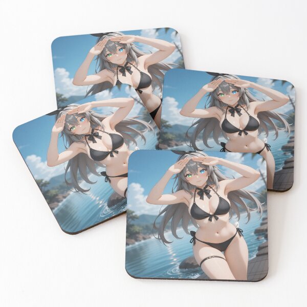 Item preview, Silver Hair Bunny Girl at the Beach Summer Anime Aesthetic designed and sold by Killington.