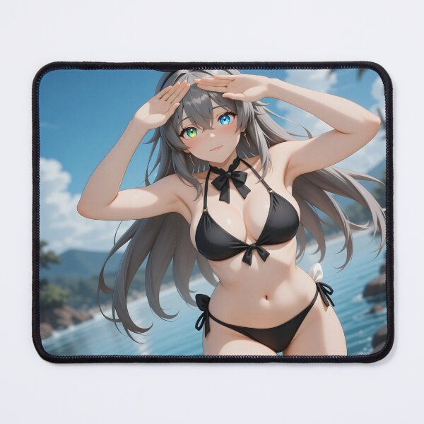 Item preview, Silver Hair Bunny Girl at the Beach Summer Anime Aesthetic designed and sold by Killington.