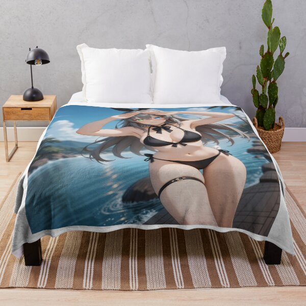 Item preview, Silver Hair Bunny Girl at the Beach Summer Anime Aesthetic designed and sold by Killington.