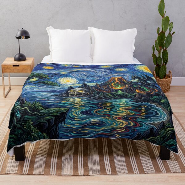 Item preview, Monster Island Starry Night Comic Landscape designed and sold by Bad-Decisions-Designs.
