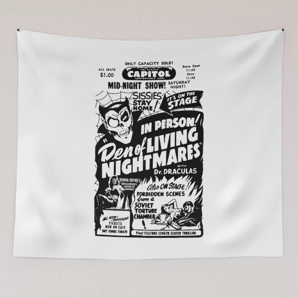 Item preview, Den of Living Nightmares – Meet the Monsters Vintage Spook Show designed and sold by ChickenFund.