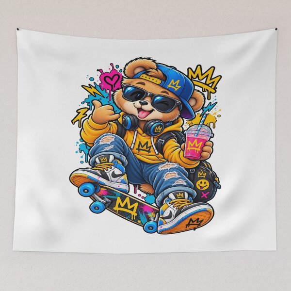 Item preview, Skater Bear Graffiti Streetwear Character designed and sold by JMDG Studio.