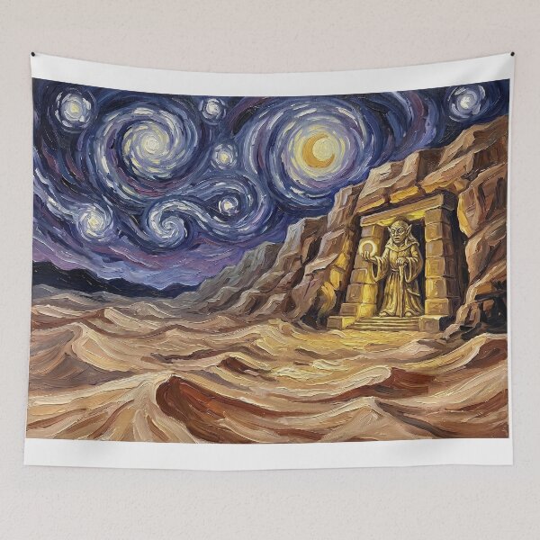 Item preview, Temple Of Yogurt Starry Night Comedy Landscape designed and sold by Bad-Decisions-Designs.