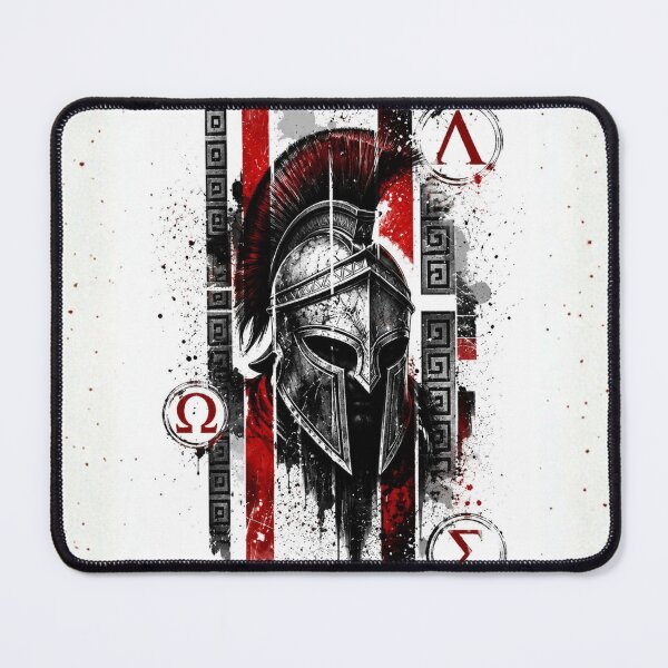 Item preview, Glory and Discipline: Retro Distressed Spartan Battle Helmet Tee designed and sold by BenchVibe.