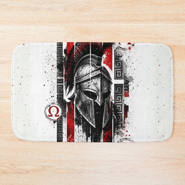 Item preview, Glory and Discipline: Retro Distressed Spartan Battle Helmet Tee designed and sold by BenchVibe.