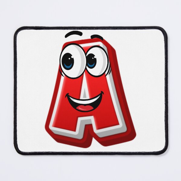 Item preview, Letter A Cute Cartoon Initial - Happy Expression Character designed and sold by ImaginARTDesign.