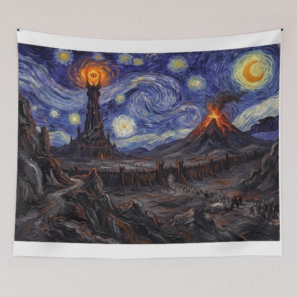 Item preview, Mordor Starry Night Fantasy Landscape designed and sold by Bad-Decisions-Designs.