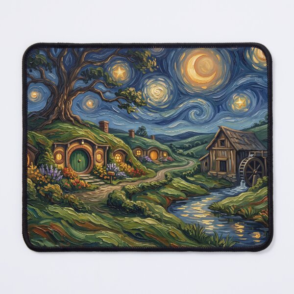 Item preview, The Shire Starry Night Fantasy Landscape designed and sold by Bad-Decisions-Designs.