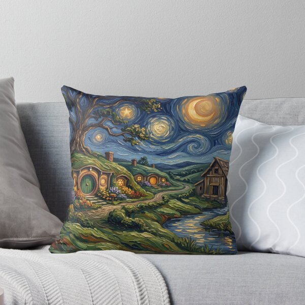 Item preview, The Shire Starry Night Fantasy Landscape designed and sold by Bad-Decisions-Designs.