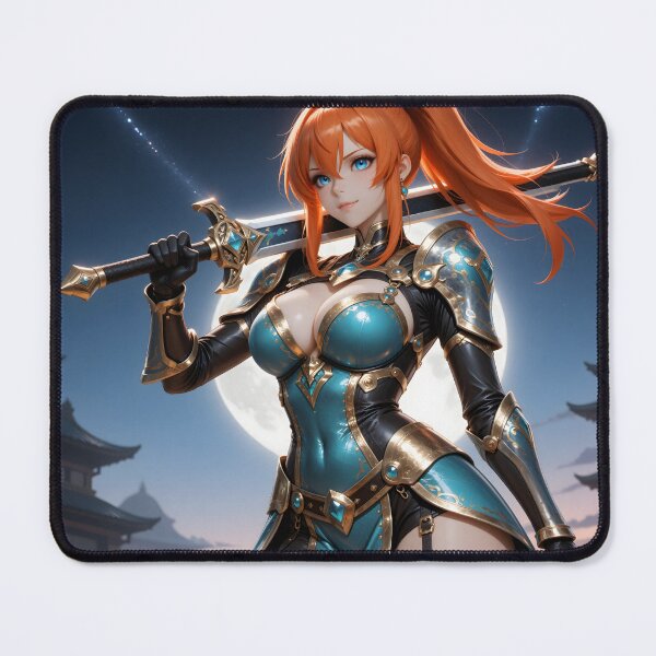 Item preview, Red Hair Moonlight Knight Fantasy Anime Sword Warrior designed and sold by Killington.