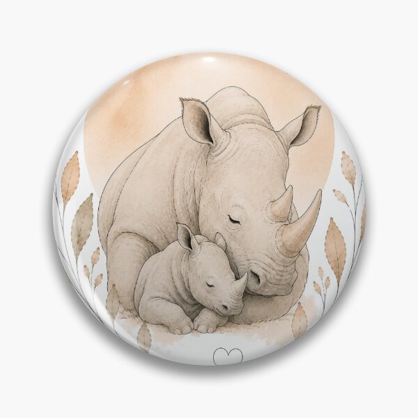 Artikelvorschau, Minimalist Rhino Mother and Baby entworfen und verkauft von FlamingPhoenix4.