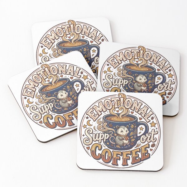 Item preview, Emotional Support Coffee Opossum Cute Coffee Lover Design designed and sold by LOVEARTDESIGN.