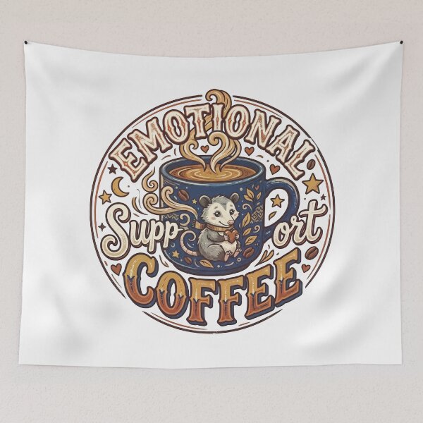 Item preview, Emotional Support Coffee Opossum Cute Coffee Lover Design designed and sold by LOVEARTDESIGN.