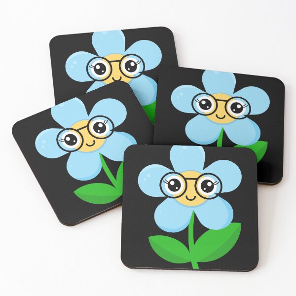 Item preview, Copy of  Cute Kawaii  blue Flower with Happy Face designed and sold by chaaval.