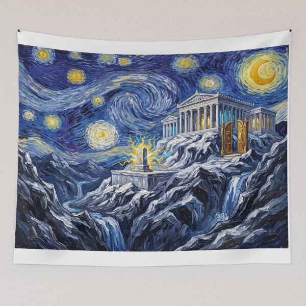 Item preview, Mount Olympus Starry Night Mythological Landscape designed and sold by Bad-Decisions-Designs.