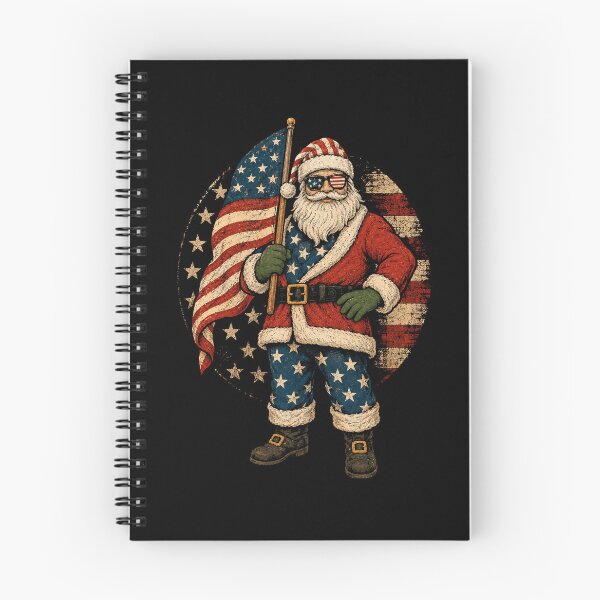Item preview, Retro Patriotic Santa Claus Christmas American Flag designed and sold by Moizento.