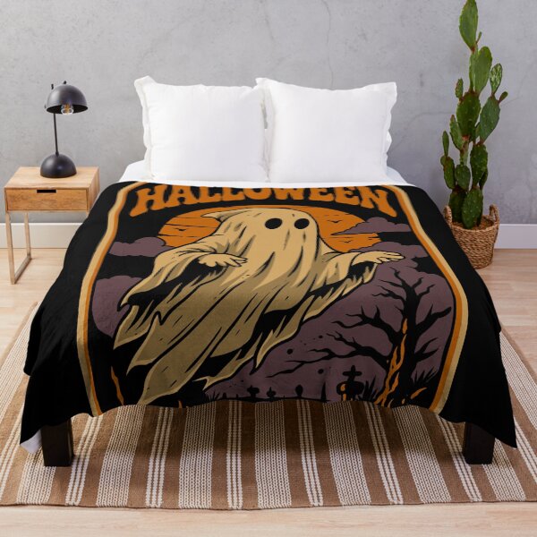Item preview, Vintage Halloween Ghost T-Shirt – Spooky Haunted Graveyard Retro Design designed and sold by phsycartwork.