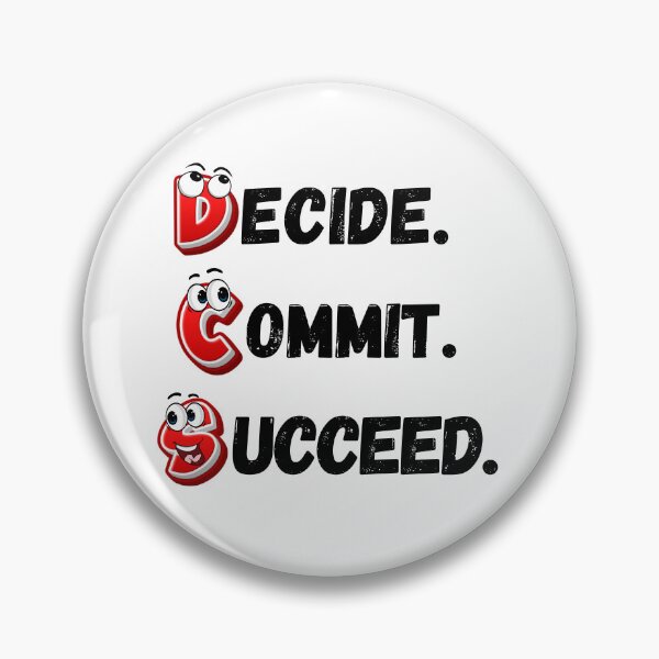 Item preview, Motivational Cartoon | Decided. Committed. Succeeded.  designed and sold by ImaginARTDesign.