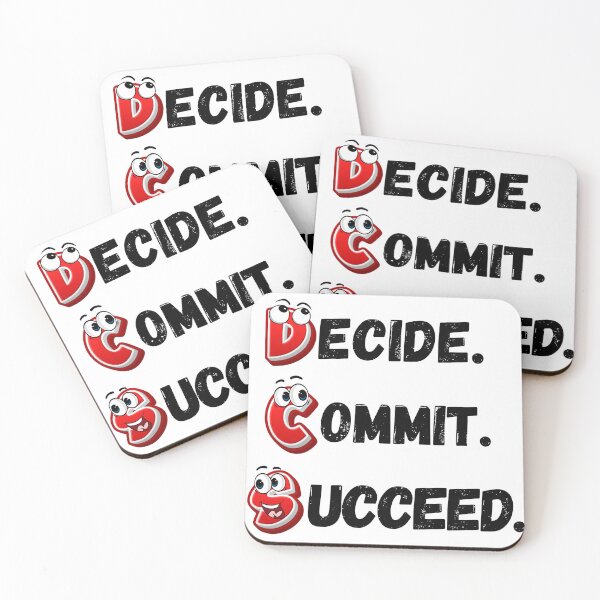 Item preview, Motivational Cartoon | Decided. Committed. Succeeded.  designed and sold by ImaginARTDesign.