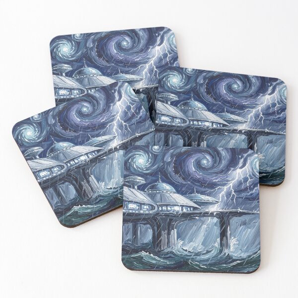 Item preview, Kamino Starry Night Sci-Fi Landscape designed and sold by Bad-Decisions-Designs.