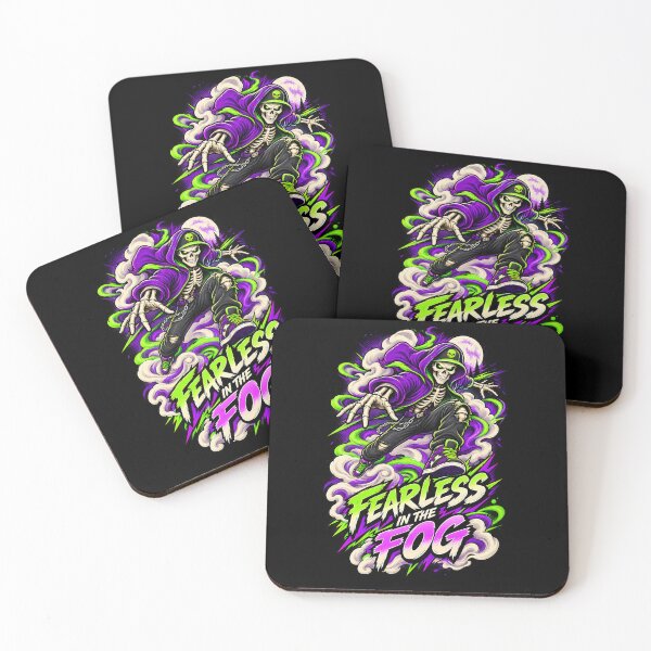 Item preview, Fearless In The Fog Comic Skeleton Shirt | Bold Superhero Halloween Tee | Spooky Season Gift | Comic Book Art Print designed and sold by Gremlin Hours.
