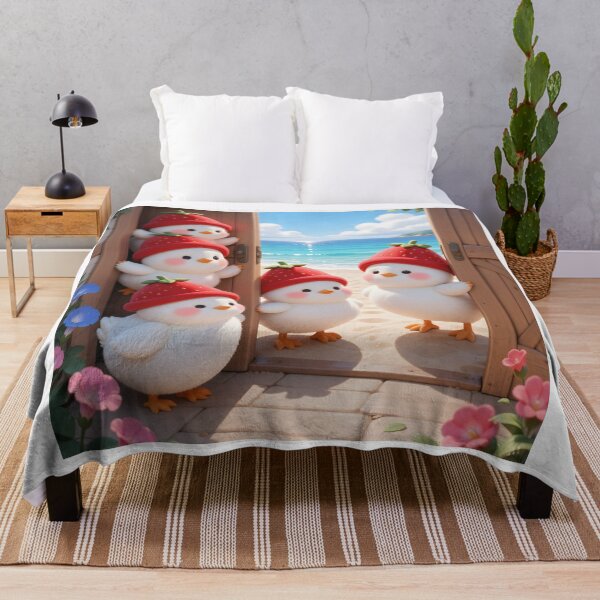 Item preview, Cute Strawberry Hat Chicks at the Beach Summer Birds designed and sold by Killington.