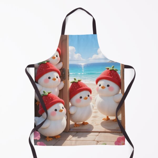 Item preview, Cute Strawberry Hat Chicks at the Beach Summer Birds designed and sold by Killington.
