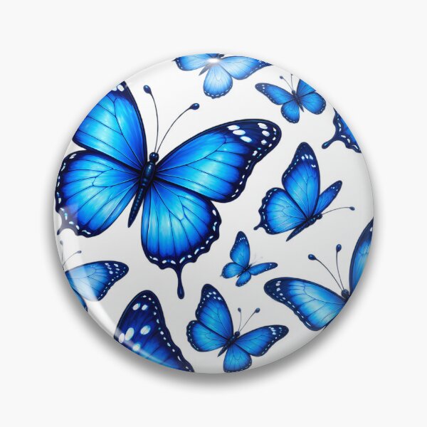 Item preview, Blue Butterfly Bliss – Elegant Blue Butterfly Nature Pattern designed and sold by HoMya.