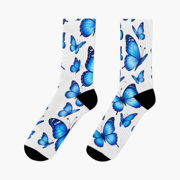 Item preview, Blue Butterfly Bliss – Elegant Blue Butterfly Nature Pattern designed and sold by HoMya.