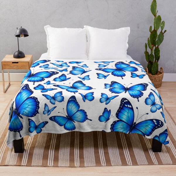 Item preview, Blue Butterfly Bliss – Elegant Blue Butterfly Nature Pattern designed and sold by HoMya.
