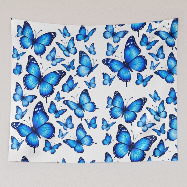 Item preview, Blue Butterfly Bliss – Elegant Blue Butterfly Nature Pattern designed and sold by HoMya.