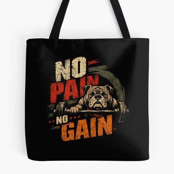Item preview, No Pain No Gain Bulldog Fitness Motivation Weightlifting Gym designed and sold by RetroMini2026.