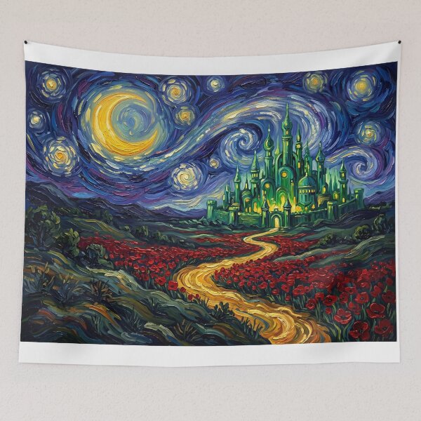 Item preview, Emerald City Starry Night Fantasy Landscape designed and sold by Bad-Decisions-Designs.
