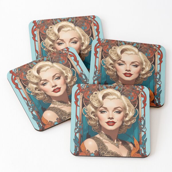Item preview, Retro Hollywood Young Marilyn Monroe Art Nouveau Illustration designed and sold by BorgSpareParts.