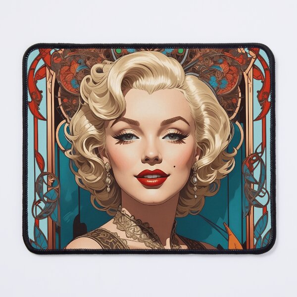 Item preview, Retro Hollywood Young Marilyn Monroe Art Nouveau Illustration designed and sold by BorgSpareParts.