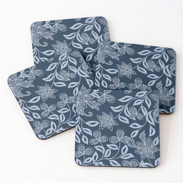 Item preview, Midnight Garden | Navy Blue Floral Pattern designed and sold by ​Jyoti Digital Artist.