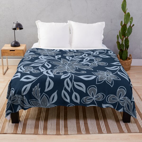 Item preview, Midnight Garden | Navy Blue Floral Pattern designed and sold by Jyoti Digital Artist.