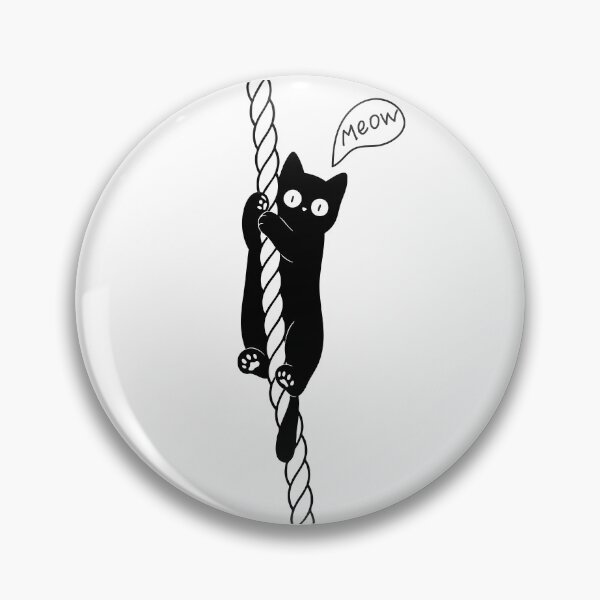Item preview, Cute Black Cat Climbing Rope Minimalist Illustration designed and sold by ReGenDx.