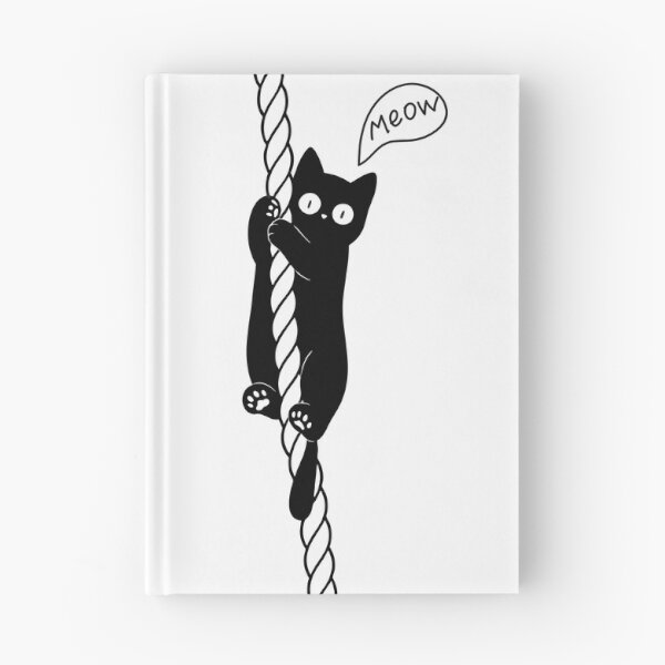 Item preview, Cute Black Cat Climbing Rope Minimalist Illustration designed and sold by ReGenDx.