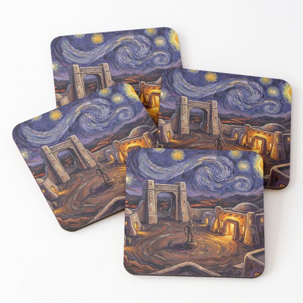Item preview, Nevarro Starry Night Sci-Fi Landscape designed and sold by Bad-Decisions-Designs.