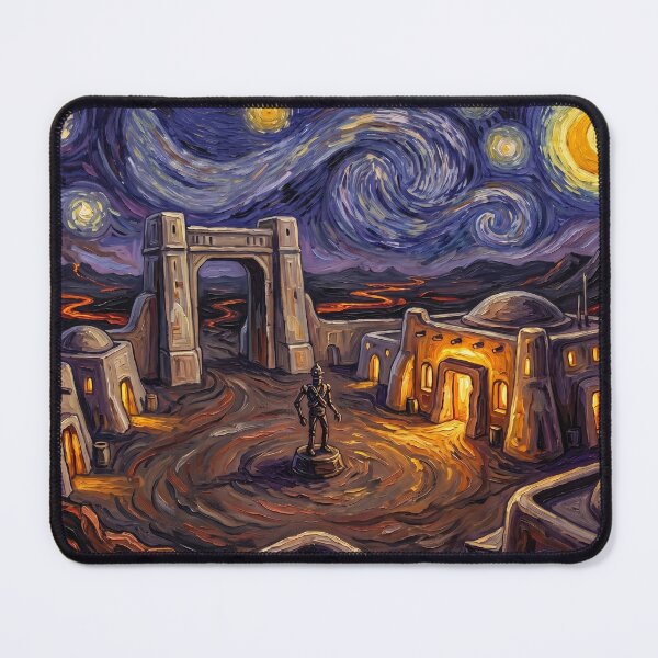 Item preview, Nevarro Starry Night Sci-Fi Landscape designed and sold by Bad-Decisions-Designs.