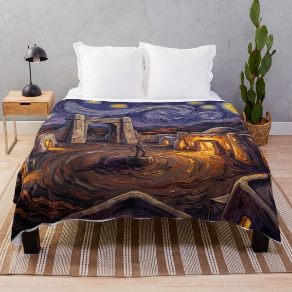 Item preview, Nevarro Starry Night Sci-Fi Landscape designed and sold by Bad-Decisions-Designs.
