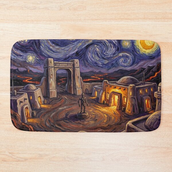 Item preview, Nevarro Starry Night Sci-Fi Landscape designed and sold by Bad-Decisions-Designs.