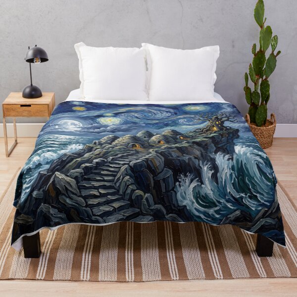 Item preview, Ahch-To Starry Night Sci-Fi Landscape designed and sold by Bad-Decisions-Designs.