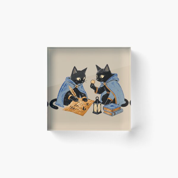 Item preview, Medieval Black Cats Fantasy Map Vintage Art designed and sold by ZOHRR.