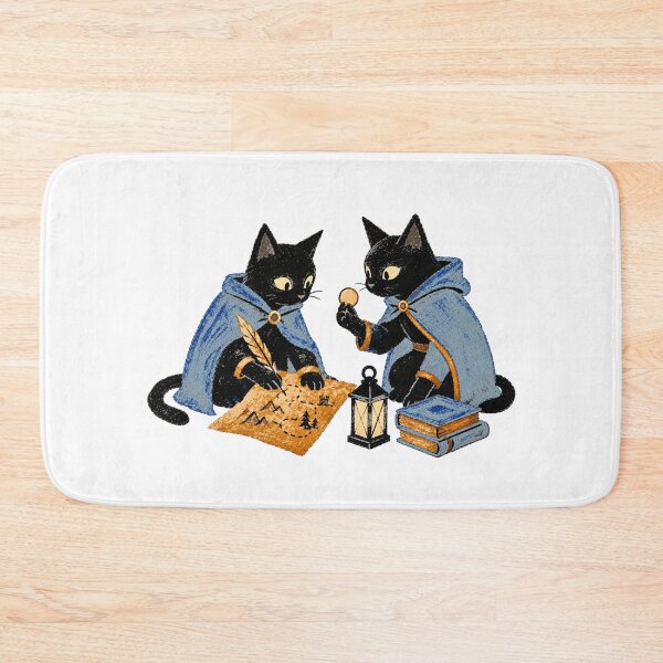 Item preview, Medieval Black Cats Fantasy Map Vintage Art designed and sold by ZOHRR.